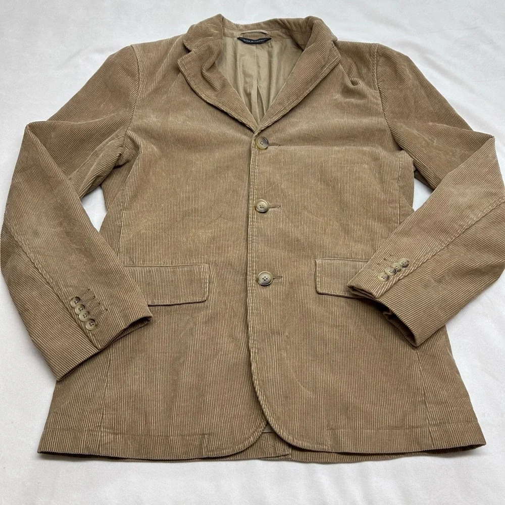 Banana Republic Mens Tan Brown Corduroy 3 Button Blazer Sport Coat 38S